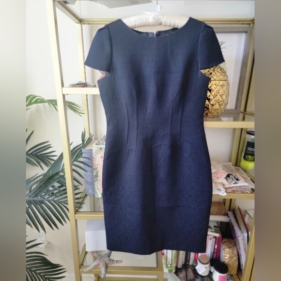 Tahari Shift Dress - Navy Blue - No Size - Measurements Listed - Picture 1 of 8